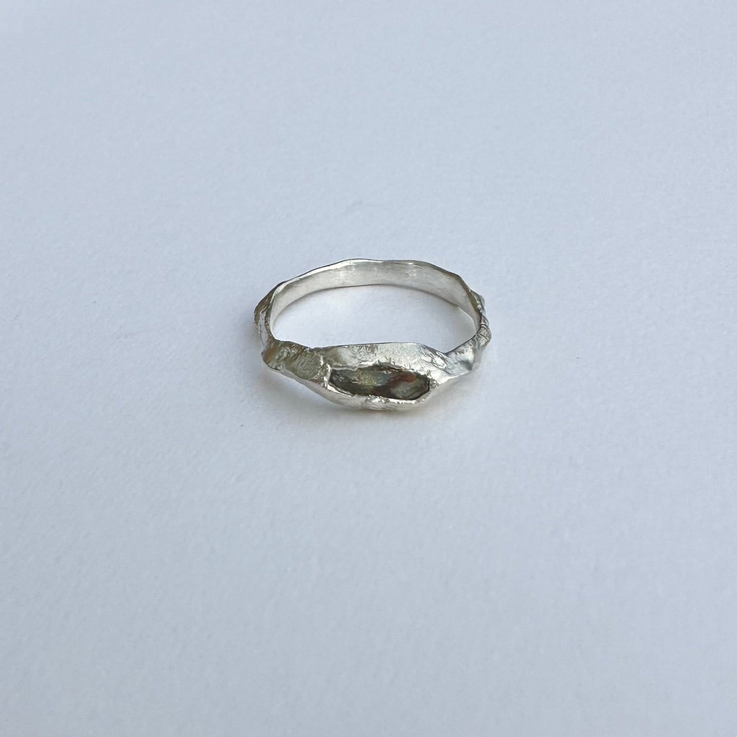 Handcrafted Silver Ring with Natural Sapphire