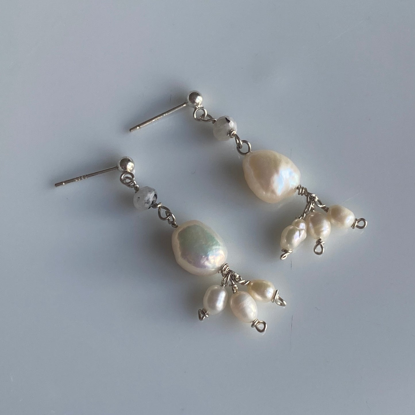 Pearl silver earrings