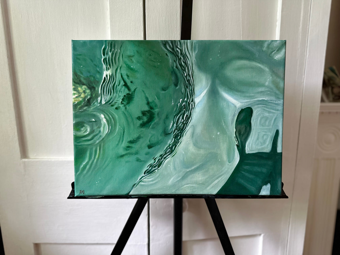 Original Painting, Oil Art, Water reflection Painting