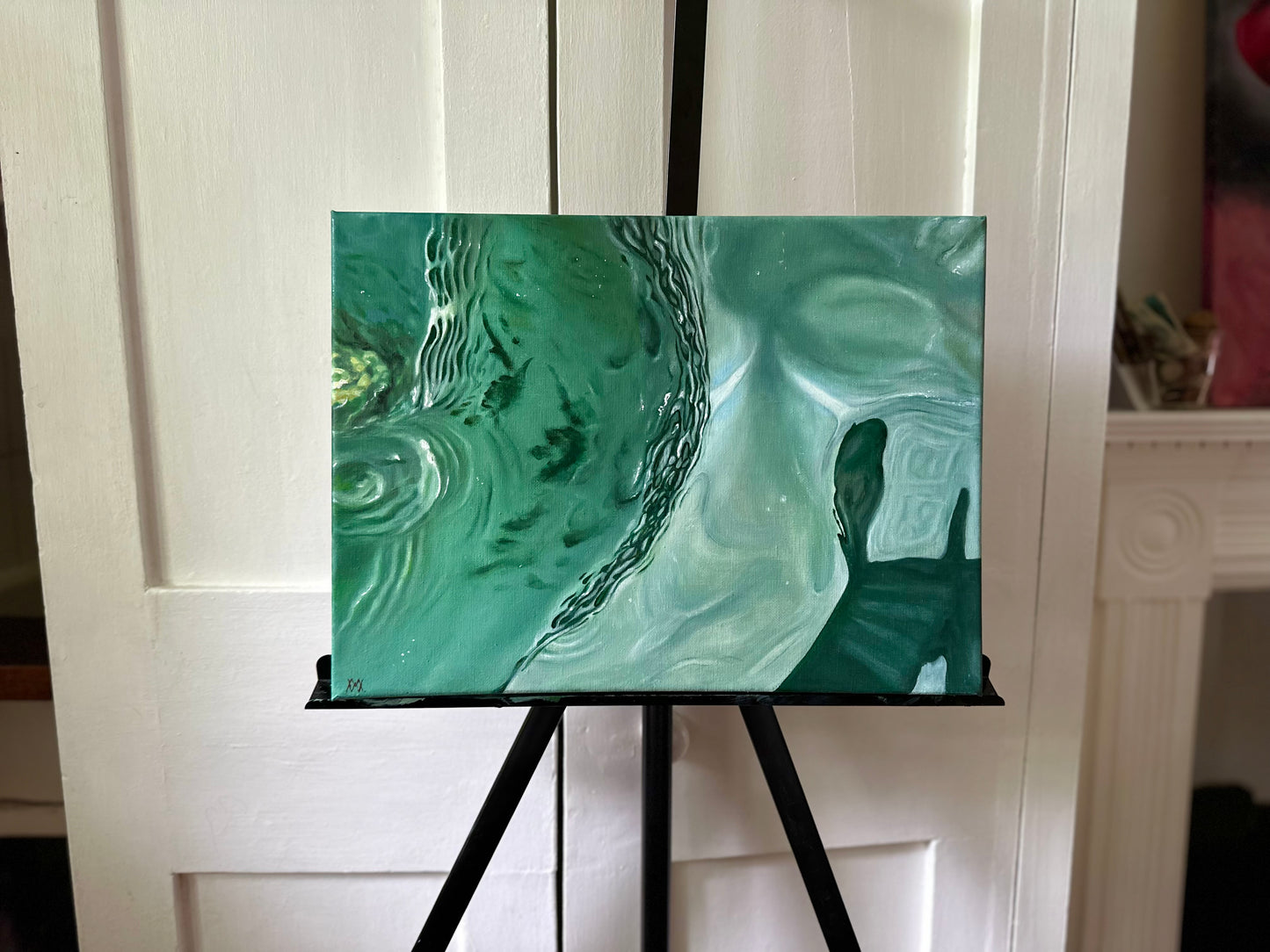 Original Painting, Oil Art, Water reflection Painting