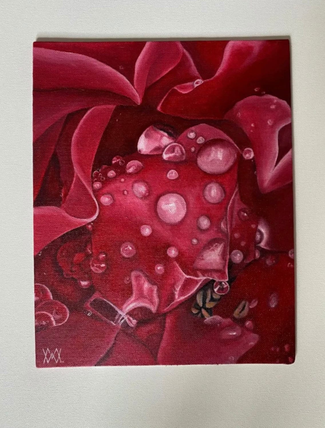 Flowers Oil Painting, Rose Painting, Red rose art, flower wall decore