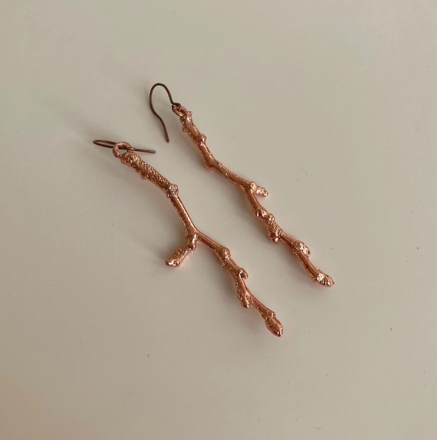 Copper Handcrafted Branch Earrings - One-of-a-Kind Nature-Inspired Beauty, Long Twig Earrings