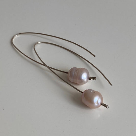 Handcrafted Silver Earrings with Natural Pearls