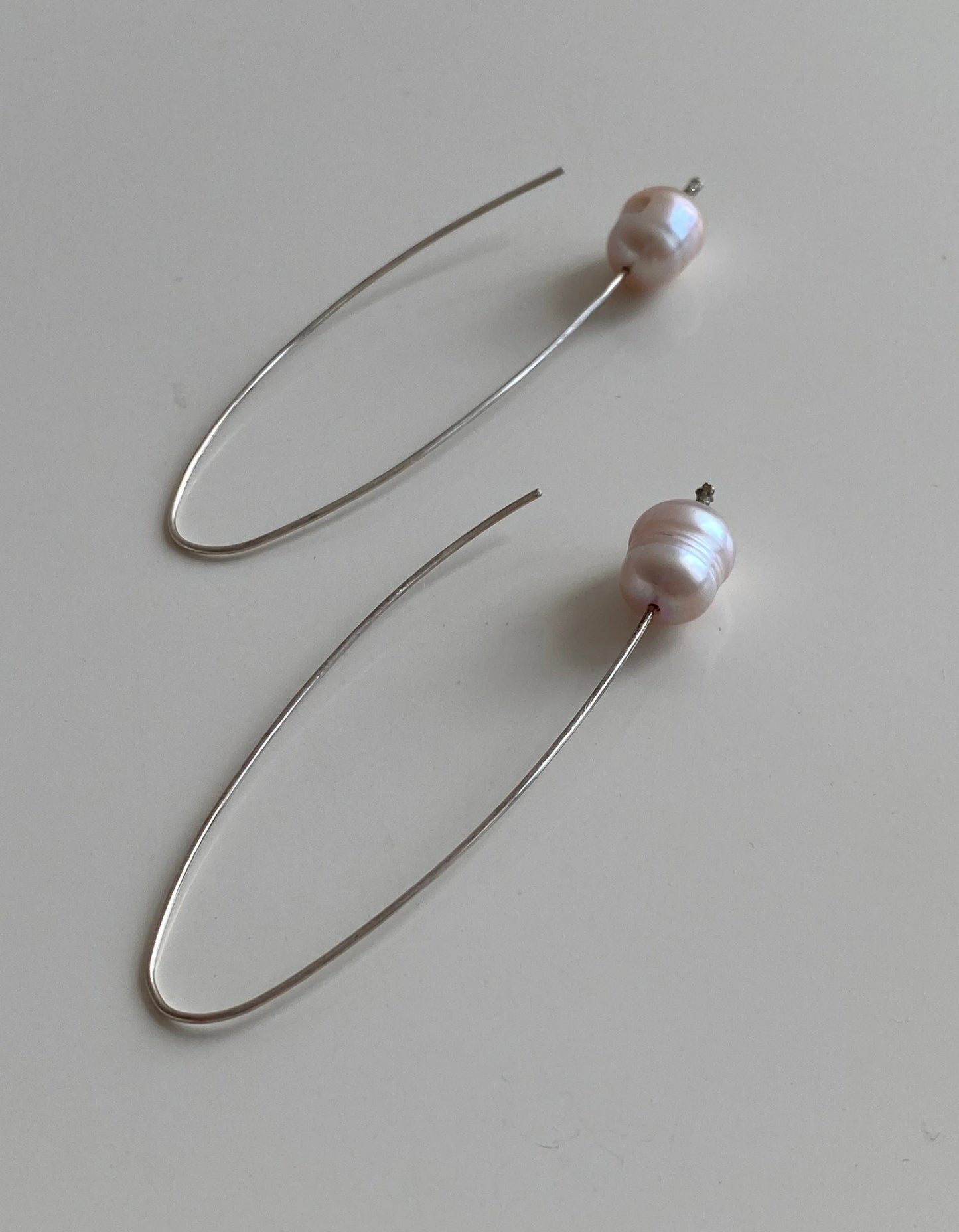 Handcrafted Silver Earrings with Natural Pearls