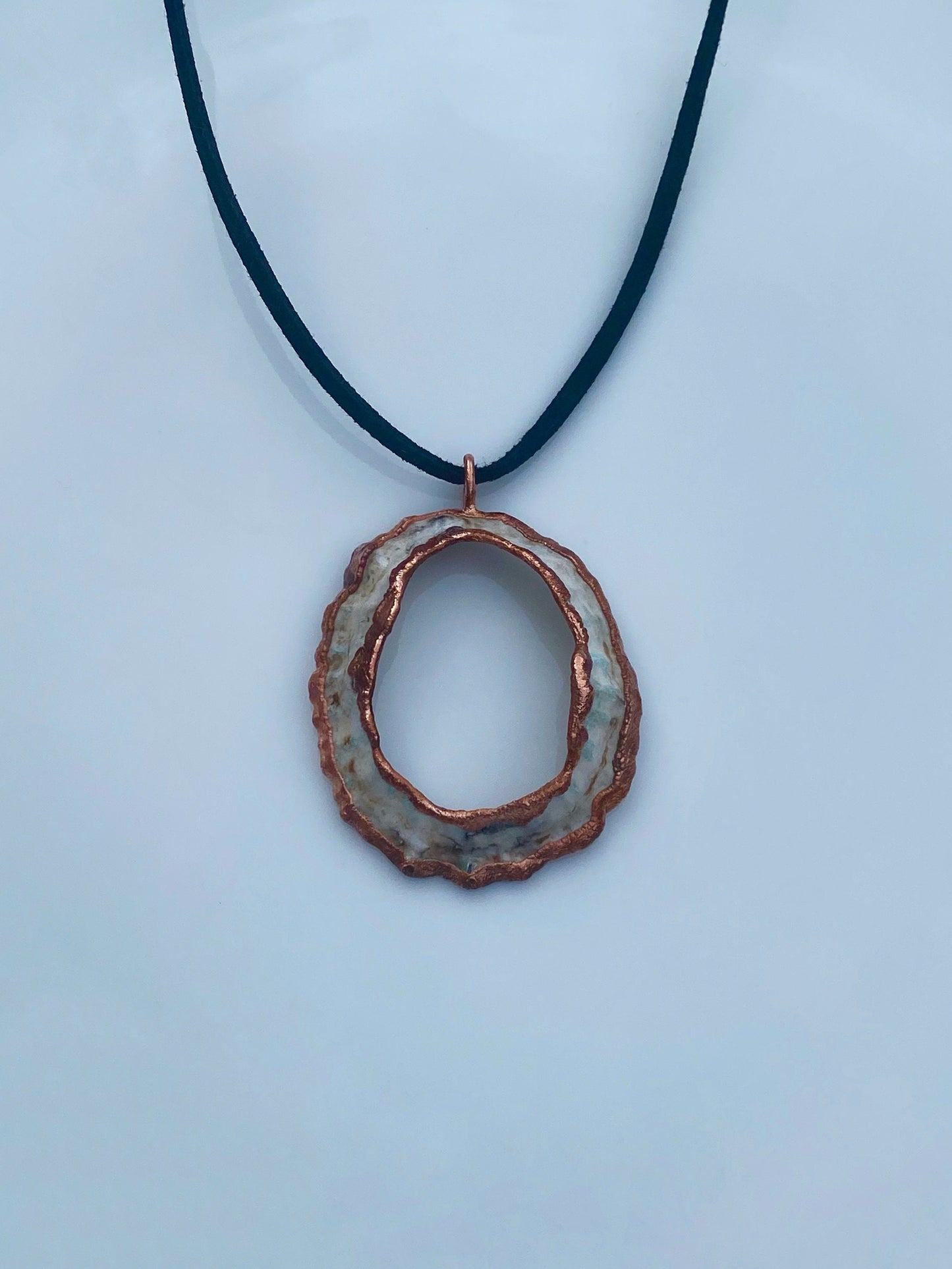 Copper Seashell Pendant, Handcrafted Shell Necklace