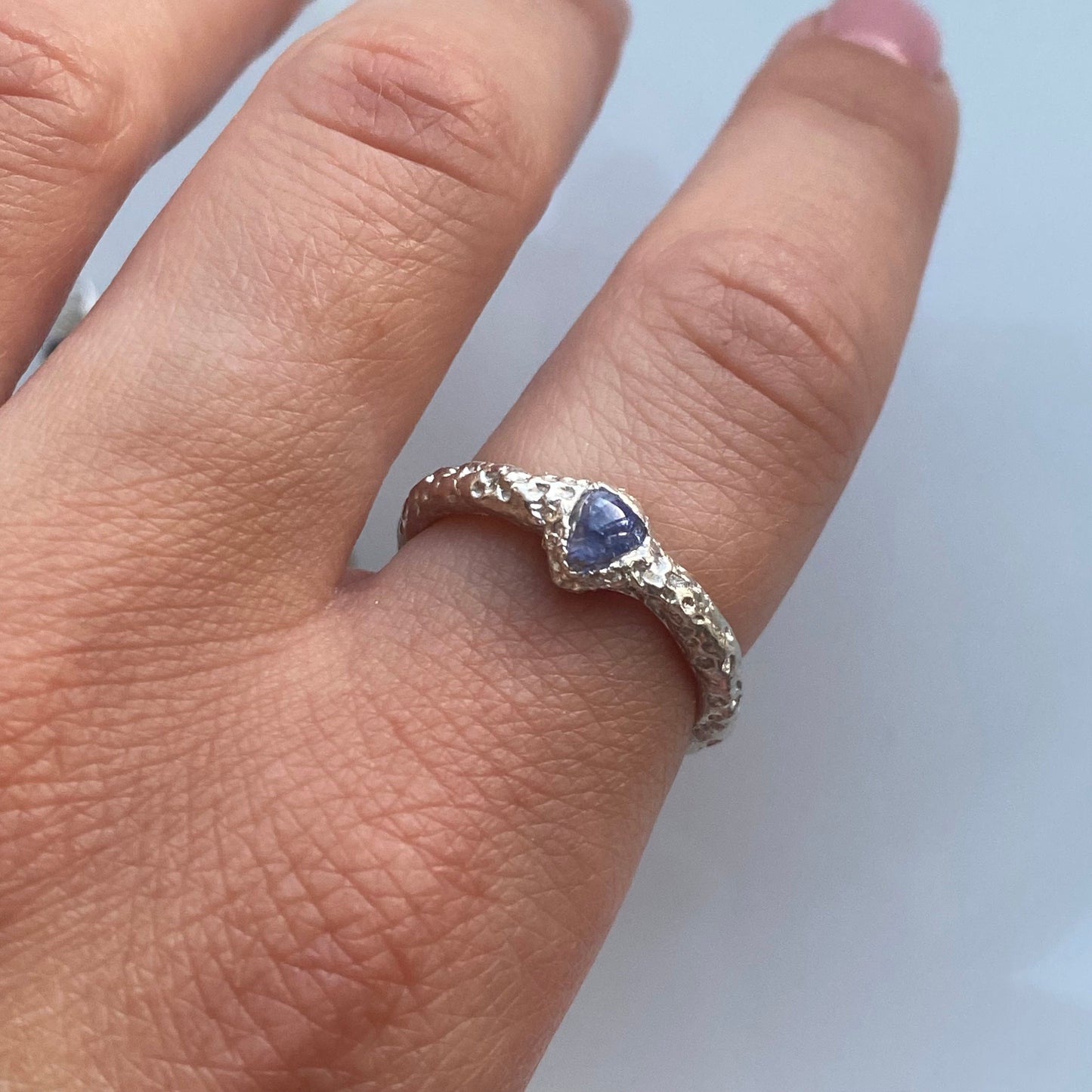 Natural Tanzanite Silver Ring, Handcrafted One of Kind Ring