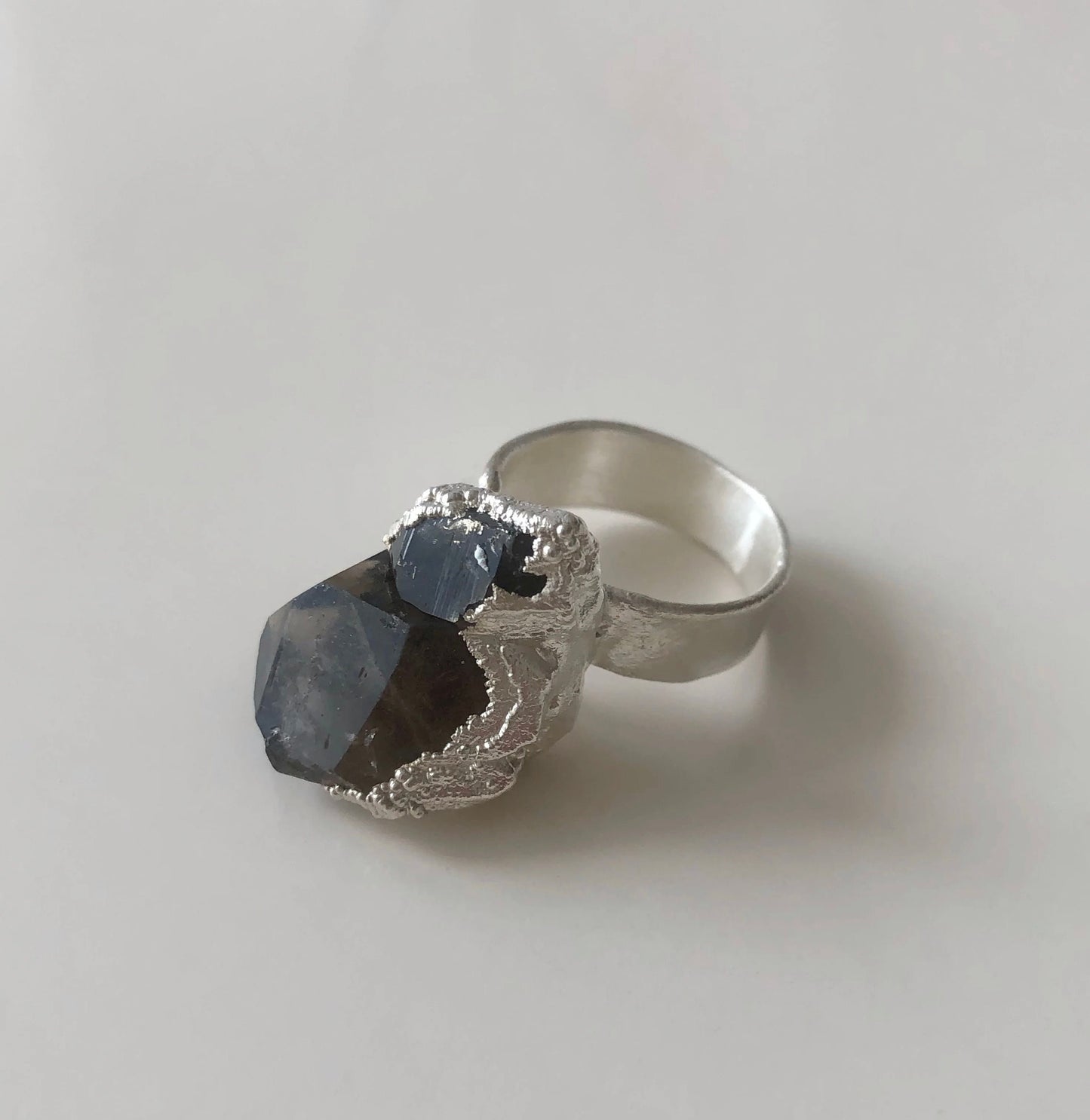 Handcrafted Silver Ring with Smoky Quartz