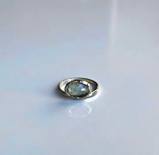 Handcrafted Silver Ring with Aquamarine