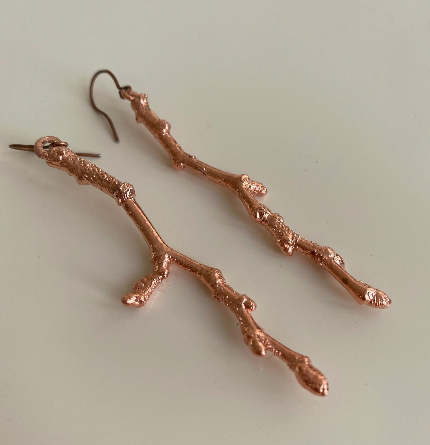 Copper Handcrafted Branch Earrings - One-of-a-Kind Nature-Inspired Beauty, Long Twig Earrings