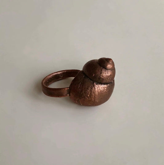 Snail Handcrafted Copper Ring, Nature Inspired Ring