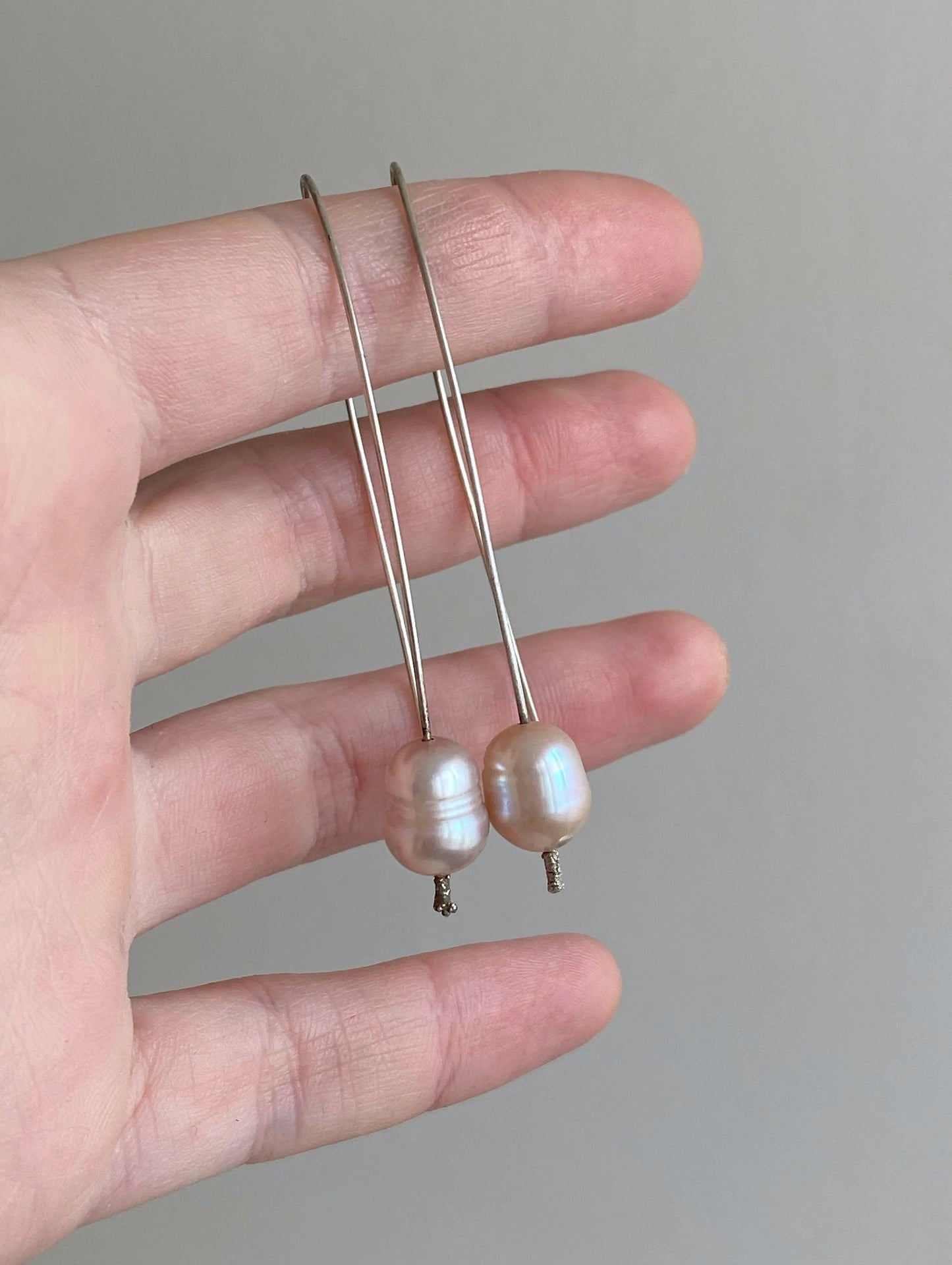 Handcrafted Silver Earrings with Natural Pearls