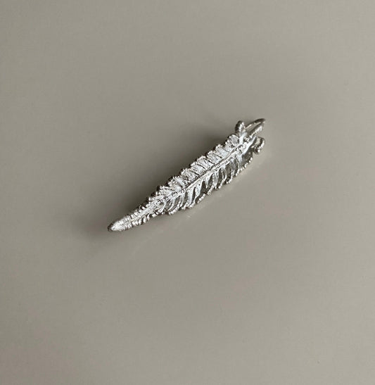 Silver Brooch with Real Embedded Botanical Beauty, One-of-a-Kind Floral Jewellery