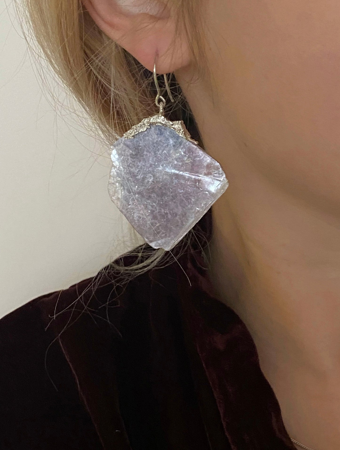 Silver Mono Mica Earrings