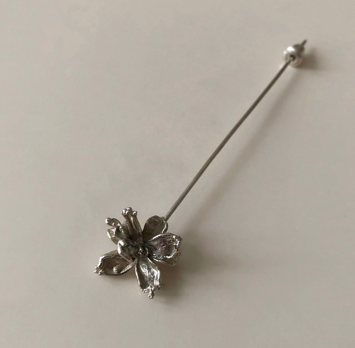 Handcrafted Silver Brooch with Real Lilac Blossom