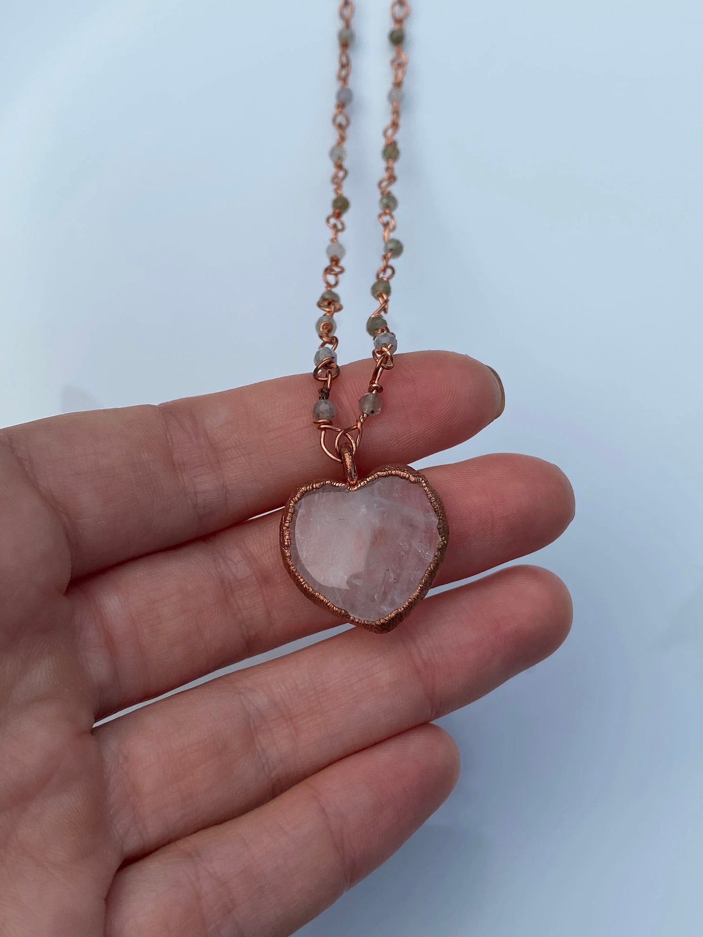 Quartz and Labradorite Copper Necklace