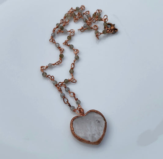 Quartz and Labradorite Copper Necklace