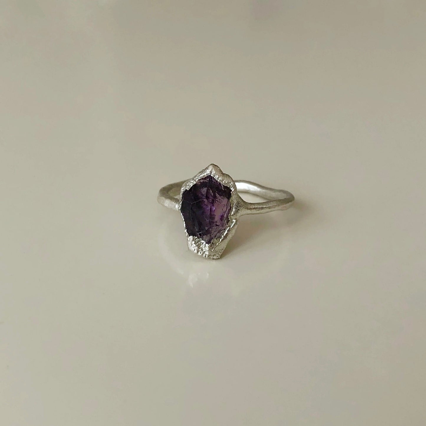 Handcrafted Silver Amethyst Ring