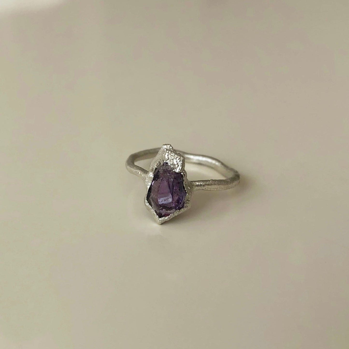 Handcrafted Silver Amethyst Ring