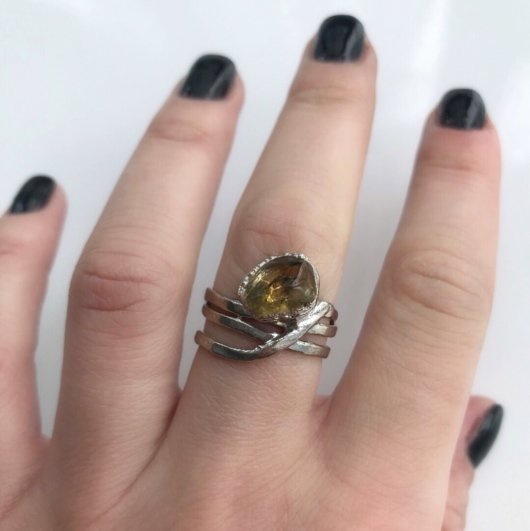 Ring with citrine