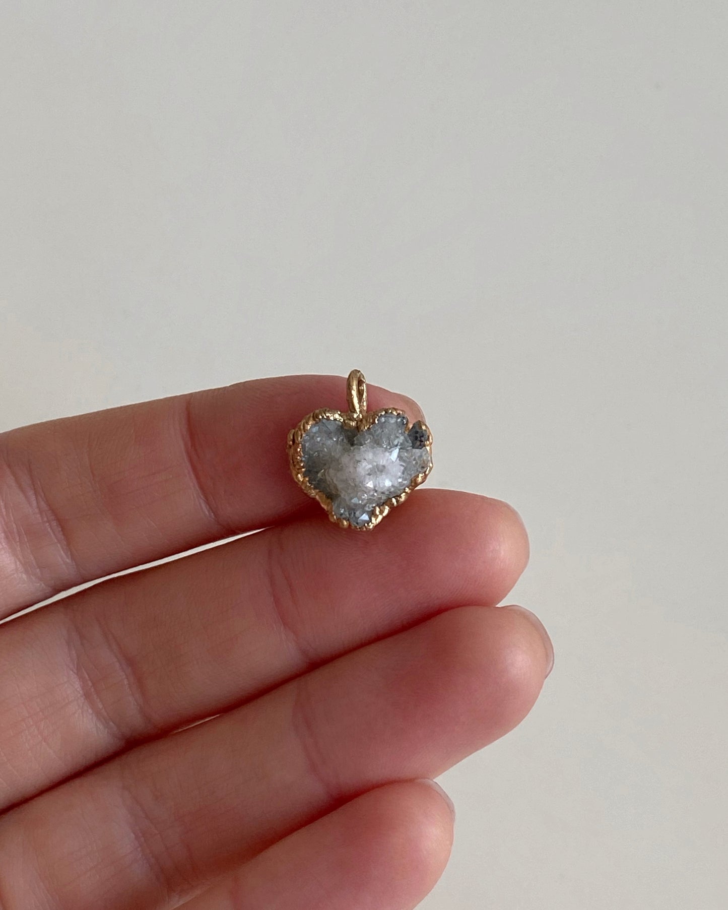 Rock crystal heart pendant