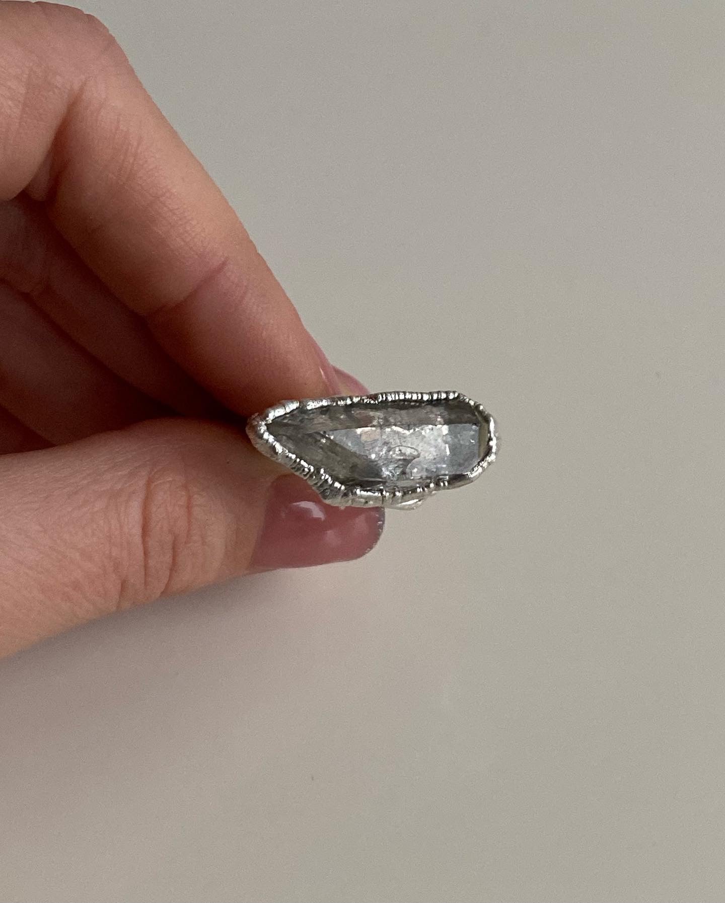 Ring with rock crystal