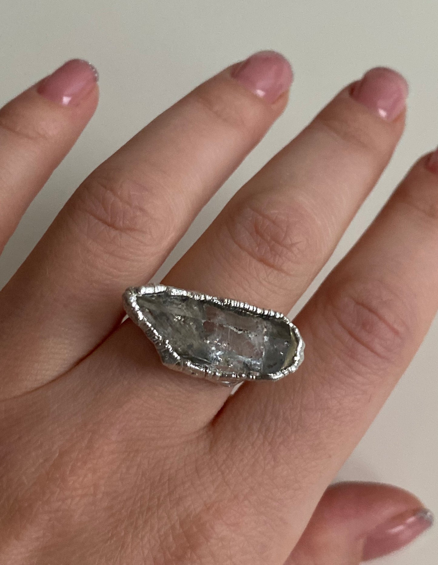 Ring with rock crystal